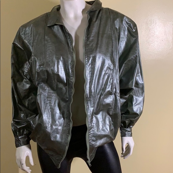 Vintage 80’s Unisex Vinyl Bomber Jacket Whippette. Good vintage wear or costume. - Picture 2 of 7